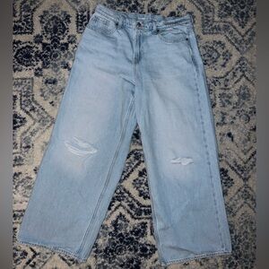 Old Navy Mid Rise Baggy Wide Leg Jeans – Light Wash – Size 8